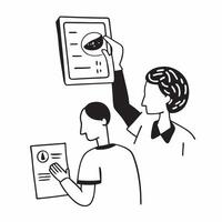 Patient having a neurological exam concept as A patient undergoing a neurological exam highlighting the importance of regular brain and nerve health checks and early detection of n v1 vector