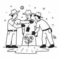 Park rangers reintroducing species concept as High resolution image of park rangers reintroducing a species into its natural habitat with a glossy backdrop showcasing efforts to su v1 vector