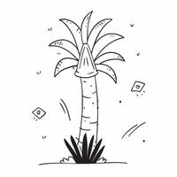 Palm tree isolated on white background concept as A tropical palm tree isolated on a white background showcasing its tall slender trunk and fan shaped leaves perfect for vacation t Clean Version 2 vector