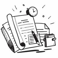 Organized desk with planner and clock concept as An organized desk with a planner and clock symbolizing effective time management planning and high productivity in the workplace i v1 vector
