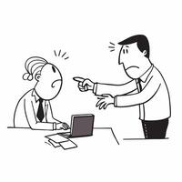 Office argument concept as A heated argument between coworkers symbolizing a bad day filled with conflict and tension in the workplace in Photo Stock Concept v1 vector
