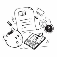 Office desk with a piggy bank calculator and financial documents concept as An office desk with a piggy bank calculator and financial documents symbolizing financial planning budge v1 vector