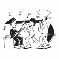 Musicians jamming together in a garage concept as A candid shot of musicians jamming together in a garage highlighting the creativity passion and raw energy of making music with na v1 vector