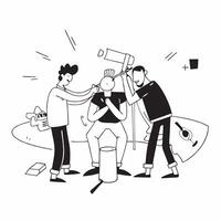 Musicians jamming together in a garage concept as A candid shot of musicians jamming together in a garage highlighting the creativity passion and raw energy of making music with na Clean Version 2 vector