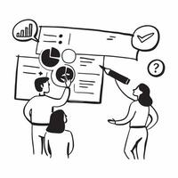 Marketing team evaluating brand performance concept as A marketing team evaluating brand performance highlighting data analysis strategic planning and high performance in achieving v1 vector