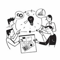 Marketing team brainstorming digital strategies concept as A marketing team brainstorming and planning digital strategies emphasizing collaboration and innovation in digital market v1 vector