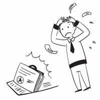 Marketing campaign flop concept as A business professional stressed by a marketing campaign flop highlighting a bad day filled with disappointment and the need for reevaluation in v1 vector