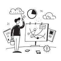 Marketing strategist developing a campaign plan from a park bench concept as A marketing strategist developing a campaign plan from a park bench emphasizing the freedom and creativ v1 vector