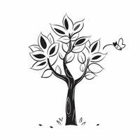Magnolia tree isolated on white background concept as A stunning magnolia tree isolated on a white background featuring its large fragrant flowers and broad leaves perfect for spri Clean Version 2 vector