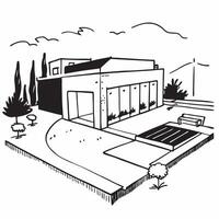 Luxury home exterior with pool concept as The luxury exterior of a home with a pool showcasing the high end features and appeal of homes for sale in Photo Stock Concept v1 vector