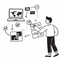 Logistics manager using digital tracking systems concept as A logistics manager using digital tracking systems to monitor deliveries highlighting digital transformation in logistic v1 vector