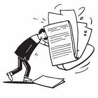 Lost important document concept as An employee searching desperately for a lost important document symbolizing a bad day and the stress of workplace mishaps in Photo Stock Concept v1 vector