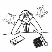 Legal issues concept as A business professional stressed by legal issues symbolizing a bad day filled with legal challenges and uncertainties in Photo Stock Concept v1 vector