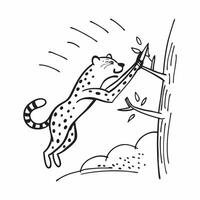 Leopard hunting in tree concept as A leopard hunting from a tree showcasing its agility and strategic hunting techniques in the wild in Photo Stock Concept v1 vector