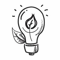 Light bulb with green leaf icon concept as An icon of a light bulb with a green leaf inside symbolizing energy efficiency and sustainable innovation in Photo Stock Concept v1 vector