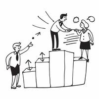 Leaders discussing joint venture obstacles concept as Business leaders discussing obstacles in a joint venture highlighting low performance challenges and the impact on business gr v1 vector