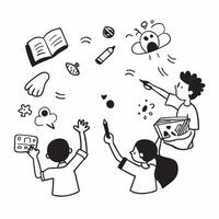 Kids participating in a creative arts workshop concept as Kids engaging in a creative arts workshop highlighting the importance of creativity and hands on learning in early childho v1 vector