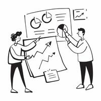 Joint venture team analyzing performance metrics concept as A joint venture team analyzing performance metrics highlighting high performance data analysis and strategic planning fo v1 vector