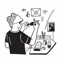 Jewelry maker creating custom pieces in a home studio concept as A jewelry maker creating custom pieces in a home studio representing creativity craftsmanship and attention to deta v1 vector