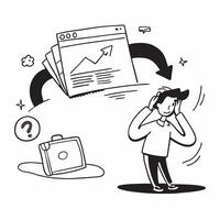 Internet outage concept as An employee dealing with an internet outage symbolizing a bad day filled with technical issues and productivity challenges in Photo Stock Concept v1 vector
