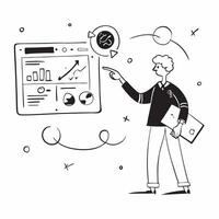 Innovator presenting a tech project at a startup incubator concept as An innovator presenting a cutting edge tech project at a startup incubator highlighting technological advancem v1 vector