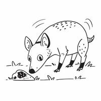 Hyena scavenging for food concept as A hyena scavenging for food in the savannah highlighting its adaptability and survival instincts in Photo Stock Concept v1 vector