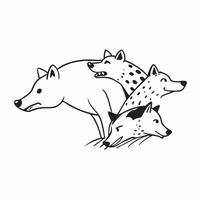 Hyenas hunting in pack concept as A pack of hyenas hunting together emphasizing teamwork and the strategic nature of their hunt in the wild in Photo Stock Concept v1 vector