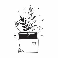 Indoor plant isolated on white background concept as A stylish indoor plant isolated on a white background representing home greenery decor and style Perfect for interior design h v1 vector