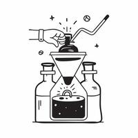 Home brewing beer concept as A man home brewing beer highlighting the creativity chemistry and enjoyment involved in this satisfying hobby in Photo Stock Concept v1 vector