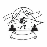 Hiking in a forest concept as A woman hiking in a forest emphasizing the adventure physical challenge and connection to nature involved in this popular hobby in Photo Stock Concep v1 vector