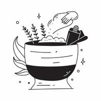 Herbal bath therapy concept as High resolution image of a herbal bath therapy session with a glossy backdrop symbolizing relaxation and holistic healing at a wellness retreat in P v1 vector
