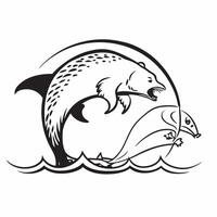 Grizzly bear hunting in river concept as A grizzly bear hunting fish in a river showcasing its strength and skill as a powerful predator in Photo Stock Concept v1 vector