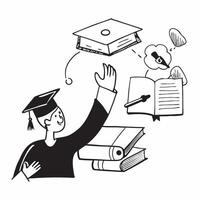 Graduate attending an online course for professional certification concept as A graduate attending an online course for professional certification representing continuous learning v1 vector