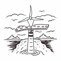 Glossy wind farm on coastline concept as High resolution image of a glossy wind farm located on a scenic coastline representing renewable energy and sustainable solutions for a gre v1 vector