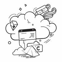 Glossy travel innovation clouds concept as Abstract digital art with glossy travel innovation clouds representing the expansive and innovative nature of travel technology in Photo v1 vector