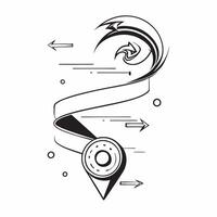 Glossy transportation spirals concept as Digital art with glossy transportation spirals representing the dynamic and innovative nature of transportation technology in Photo Stock v1 vector