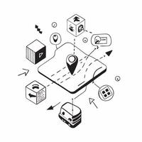 Glossy transportation grid concept as Digital art showcasing a glossy transportation grid symbolizing the structured and innovative aspects of logistics technology in Photo Stock v1 vector