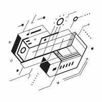Glossy transportation grid concept as Abstract digital art featuring a glossy transportation grid representing the structured and innovative aspects of transportation technology i v1 vector