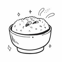 Glossy Spanish rice pudding arroz con leche concept as Glossy and creamy Spanish rice pudding arroz con leche topped with a sprinkle of cinnamon served in an elegant bowl perfect f v1 vector