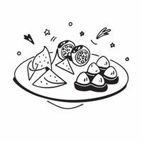 Glossy Spanish pintxos selection concept as Glossy plate of assorted Spanish pintxos featuring various toppings and flavors perfect for a luxurious and artistic culinary presentati v1 vector