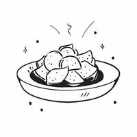 Glossy patatas bravas plate concept as Glossy white plate filled with crispy patatas bravas topped with a rich spicy tomato sauce garnished with parsley perfect for a luxurious app v1 vector