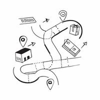 Glossy logistics pathways concept as Abstract digital art with glossy logistics pathways representing the direction and innovation in logistics technology in Photo Stock Concept v1 vector
