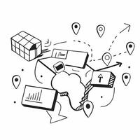 Glossy logistics supply chain map concept as Digital art featuring a glossy logistics supply chain map symbolizing the structured and innovative nature of logistics technology in v1 vector