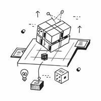 Glossy logistics innovation grid concept as Digital art showcasing a glossy logistics grid symbolizing the structured and innovative nature of logistics technology in Photo Stock v1 vector