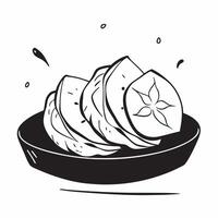 Glossy Iberico ham slices concept as Thin glossy slices of Iberico ham arranged on a sleek black platter showcasing the rich marbling and luxurious texture of this Spanish delicacy v1 vector