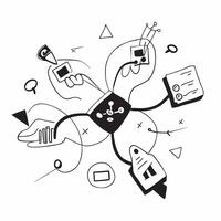 Glossy HR networks concept as Abstract digital art featuring glossy HR networks symbolizing the interconnected and innovative nature of human resource technology in Photo Stock Co v1 vector