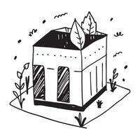 Glossy green roof with plants concept as Glossy image of a modern building with a green roof covered in plants representing sustainable architecture and urban greening for a health v1 vector