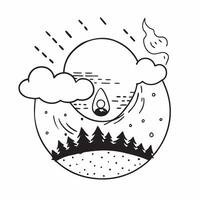 Glossy forest with clean air symbol concept as Glossy image of a dense forest with a clean air symbol overlay representing zero carbon emissions and the importance of preserving na v1 vector