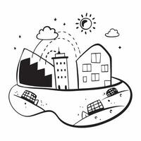 Glossy eco friendly cityscape concept as High resolution image of a glossy cityscape featuring green buildings solar panels and lush parks symbolizing zero carbon emissions and sus v1 vector