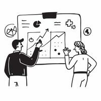 Glossy corporate financial meeting concept as Glossy image of a corporate financial meeting with vibrant charts and data displayed on a screen representing professional financial d v1 vector